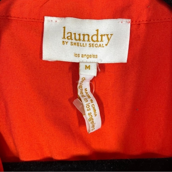 Laundry by Shelli Segal orange sleeveless button down blouse - Picture 5 of 7